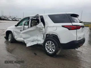 2023 Chevrolet Traverse LS z VIN 1GNERFKW3PJ343638, wystawiony jako Copart lot #57593185 z przebiegiem 20 270 mil mil oraz Szkoda całkowita • Salvage title. Historia ofert i sprzedaży dostępna na DreamBid. Obrazek 2.