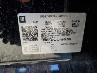 2018 GMC Yukon Denali with VIN 1GKS1CKJ0JR106589, listed as a Copart auction lot 79977034 with 98,022 mi miles and Salvage Title. Bid and sale history available at carsss.com. Image 15.