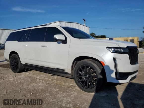 2022 Cadillac Escalade ESV Sport Platinum with VIN 1GYS4RKL2NR350025, listed as a Copart auction lot 74261794 with 28,667 mi miles and Non repairable. Bid and sale history available at DreamBid. Image 4.