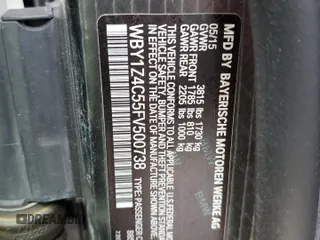 2015 BMW i3 с VIN WBY1Z4C55FV500738, выставлен на аукционе Copart как лот 58325715 с пробегом Не указан миль и Списание • Salvage title. История ставок и продаж доступна на DreamBid. Изображение 12.