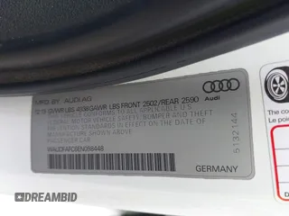 2014 Audi A6 Premium Plus with VIN WAUDFAFC6EN098448, listed as a IAAI auction lot 42579526 with 94,189 mi miles and . Bid and sale history available at DreamBid. Image 9.