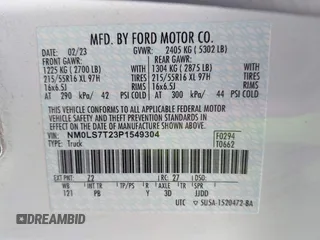 2023 Ford Transit Connect XLT с VIN NM0LS7T23P1549304, выставлен на аукционе IAAI как лот 41693540 с пробегом 37 720 миль миль и . История ставок и продаж доступна на DreamBid. Изображение 9.