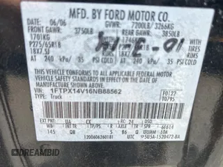2006 Ford F-150 XLT with VIN 1FTPX14V16NB88562, listed as a Copart auction lot 63709595 with 189,748 mi miles and Clean title. Bid and sale history available at DreamBid. Image 10.