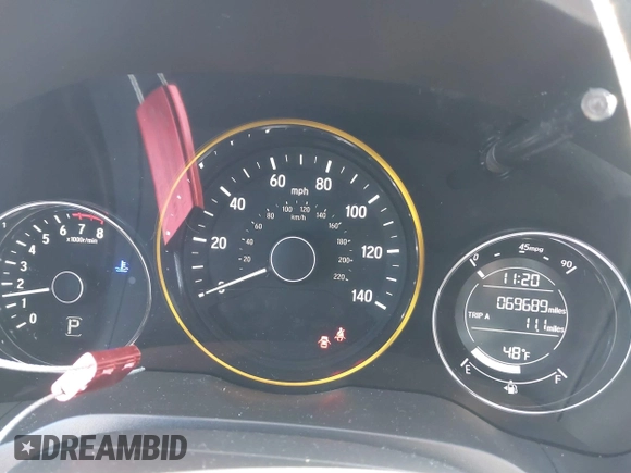 2016 Honda HR-V EX-L w/Navi with VIN 3CZRU6H76GM725247, listed as a IAAI auction lot 41322622 with 69,689 mi miles. Bid and sale history available at carsss.com. Image 7.
