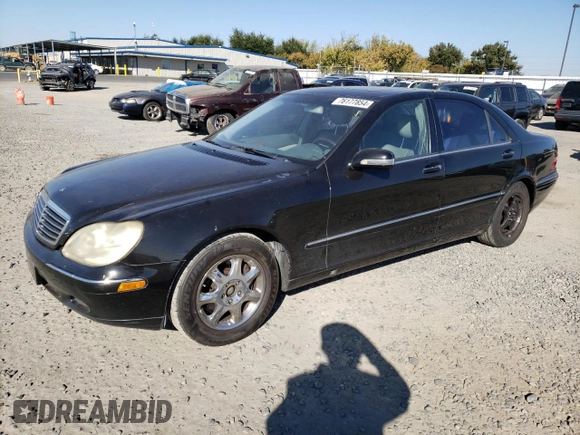 2000 Mercedes-Benz S-Class with VIN WDBNG70J9YA057014, listed as a Copart auction lot 76177854 with 0 mi miles and Clean Title. Bid and sale history available at carsss.com. Image 1.