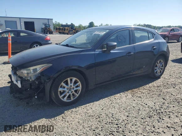 2014 Mazda 3 i Touring with VIN JM1BM1L76E1202936, listed as a Copart auction lot 53130455 with 115,531 mi miles and Salvage Title. Bid and sale history available at DreamBid. Image 1.