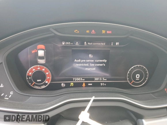 2018 Audi S4 Prestige with VIN WAUC4AF41JA001359, listed as a Copart auction lot 50052295 with 72,003 mi miles and Salvage Title. Bid and sale history available at carsss.com. Image 9.