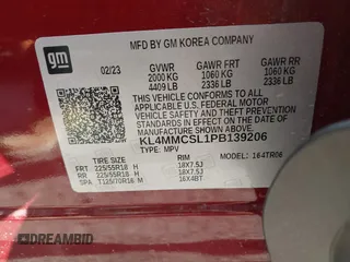 2023 Buick Encore GX Preferred with VIN KL4MMCSL1PB139206, listed as a IAAI auction lot 40913495 with 20,140 mi miles and . Bid and sale history available at DreamBid. Image 9.