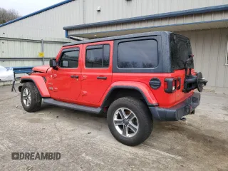 2018 Jeep Wrangler Unlimited Sahara with VIN 1C4HJXEG0JW208084, listed as a Copart auction lot 53099245 with 48,303 mi miles and Salvage Title. Bid and sale history available at carsss.com. Image 2.