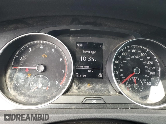 2019 Volkswagen Golf S z VIN 3VWY57AU0KM509758, wystawiony jako Copart lot #55099405 z przebiegiem 112 119 mil mil oraz Szkoda całkowita • Salvage title. Historia ofert i sprzedaży dostępna na DreamBid. Obrazek 9.