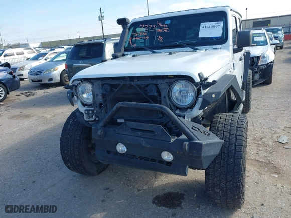 2018 Jeep Wrangler Unlimited Sport S with VIN 1C4HJXDG0JW205803, listed as a IAAI auction lot 41615097 with 1 mi miles. Bid and sale history available at carsss.com. Image 6.