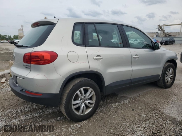 2014 Volkswagen Tiguan S z VIN WVGBV3AX8EW594957, wystawiony jako Copart lot #54565655 z przebiegiem 81 569 mil mil oraz Szkoda całkowita • Salvage title. Historia ofert i sprzedaży dostępna na DreamBid. Obrazek 3.
