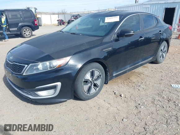 2012 Kia Optima Hybrid with VIN KNAGM4ADXC5018456, listed as a IAAI auction lot 42030994 with 1 mi miles. Bid and sale history available at carsss.com. Image 2.