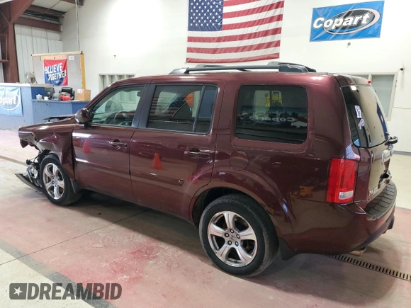 2012 Honda Pilot EX-L with VIN 5FNYF4H75CB051722, listed as a Copart auction lot 51351205 with 91,520 mi miles and Salvage Title. Bid and sale history available at DreamBid. Image 2.