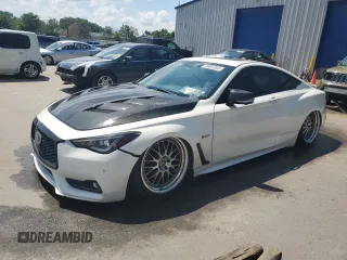 2019 Infiniti Q60 Red Sport 400 with VIN JN1FV7EL1KM440038, listed as a Copart auction lot 59357055 with Not provided miles and Salvage title. Bid and sale history available at DreamBid. Image 1.