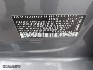 2013 Volkswagen Jetta Sedan SE w/Convenience/Sunroof with VIN 3VWDP7AJ6DM433495, listed as a IAAI auction lot 41696290 with NaN miles. Bid and sale history available at carsss.com. Image 9.