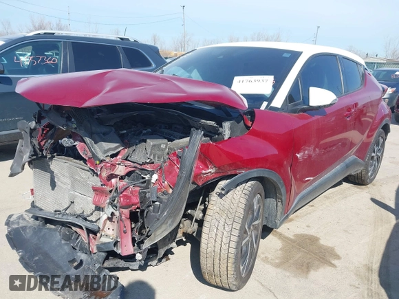 2018 Toyota C-HR XLE with VIN NMTKHMBX2JR012246, listed as a IAAI auction lot 41735772 with 124,467 mi miles. Bid and sale history available at carsss.com. Image 2.