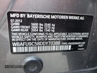 2013 BMW 5 Series 550i xDrive with VIN WBAFU9C58DDY70388, listed as a Copart auction lot 78500474 with 38,005 mi miles and Clean Title. Bid and sale history available at carsss.com. Image 12.