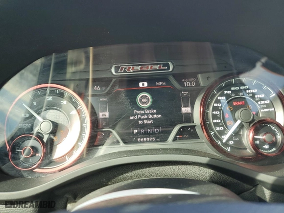 2019 Ram 1500 Rebel with VIN 1C6SRFET6KN841001, listed as a Copart auction lot 87845575 with 68,075 mi miles and Salvage Title. Bid and sale history available at carsss.com. Image 9.