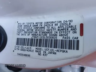 1990 Lexus LS z VIN JT8UF11E2L0030605, wystawiony jako Copart lot #80799614 z przebiegiem 150 085 mil mil oraz Tytuł czysty. Historia ofert i sprzedaży dostępna na DreamBid. Obrazek 14.