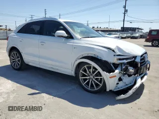 2018 Audi Q3 Premium Plus with VIN WA1HCCFS0JR008529, listed as a Copart auction lot 54701695 with 54,391 mi miles and Salvage title. Bid and sale history available at DreamBid. Image 4.