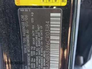 2006 BMW 5 Series 550i with VIN WBANB53596CP03184, listed as a Copart auction lot 88574495 with 214,638 mi miles and Salvage Title. Bid and sale history available at DreamBid. Image 12.
