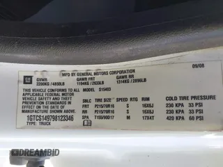 2009 GMC Canyon Work Truck with VIN 1GTCS149798123346, listed as a IAAI auction lot 41311696 with 110,494 mi miles. Bid and sale history available at carsss.com. Image 9.