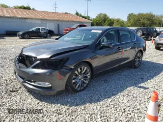 2016 Acura RLX Tech Pkg with VIN JH4KC1F53GC001160, listed as a Copart auction lot 70796374 with 104,174 mi miles and Salvage Title. Bid and sale history available at carsss.com. Image 1.