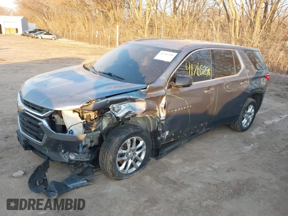2018 Chevrolet Traverse LS with VIN 1GNERFKW1JJ234585, listed as a IAAI auction lot 41765298 with 129,086 mi miles. Bid and sale history available at carsss.com. Image 2.