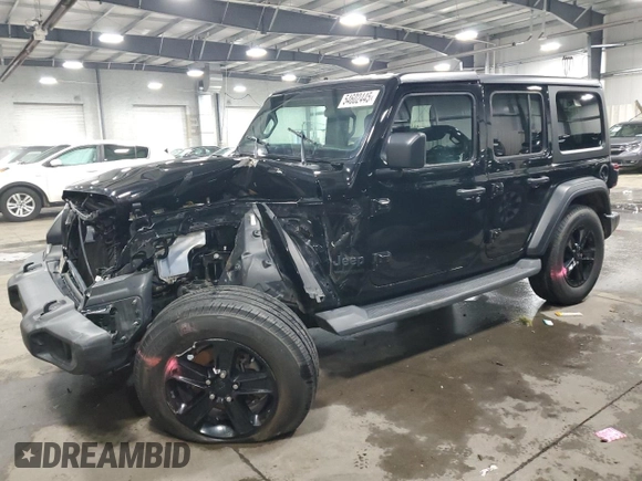 2020 Jeep Wrangler Unlimited Sport Altitude with VIN 1C4HJXDG1LW190876, listed as a Copart auction lot 54602445 with 75,875 mi miles and Salvage title. Bid and sale history available at DreamBid. Image 1.