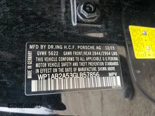 2016 Porsche Macan S with VIN WP1AB2A53GLB57856, listed as a Copart auction lot 56534895 with 71,409 mi miles and Salvage title. Bid and sale history available at DreamBid. Image 12.