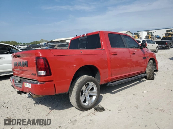 2018 Ram 1500 Night with VIN 1C6RR7MT7JS203829, listed as a Copart auction lot 53654095 with 0 mi miles and Salvage Title. Bid and sale history available at carsss.com. Image 3.