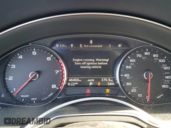 2019 Audi Q7 Premium with VIN WA1AAAF75KD011495, listed as a Copart auction lot 49677355 with 46,460 mi miles and Salvage title. Bid and sale history available at DreamBid. Image 9.