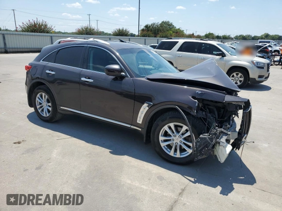 2012 Infiniti FX35 with VIN JN8AS1MW8CM154766, listed as a Copart auction lot 66765874 with 0 mi miles and Salvage Title. Bid and sale history available at carsss.com. Image 4.