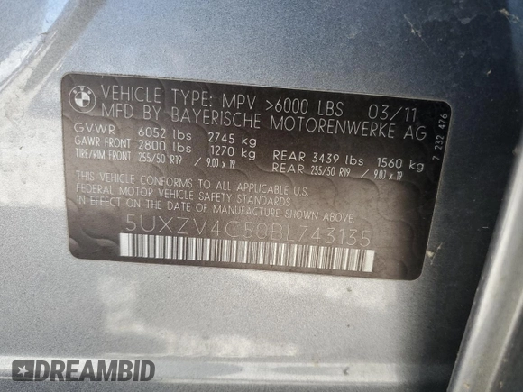 2011 BMW X5 35i z VIN 5UXZV4C50BL743135, wystawiony jako Copart lot #75401064 z przebiegiem 100 446 mil mil oraz Szkoda całkowita • Salvage title. Historia ofert i sprzedaży dostępna na DreamBid. Obrazek 14.