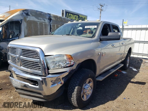 2010 Dodge Ram 2500 SLT with VIN 3D7UT2CL3AG129038, listed as a Copart auction lot 53191974 with 256,397 mi miles and Salvage Title. Bid and sale history available at carsss.com. Image 1.