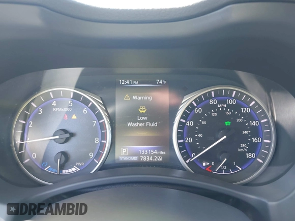 2014 Infiniti Q50 Hybrid Sport with VIN JN1AV7AR8EM700220, listed as a IAAI auction lot 41755814 with 133,154 mi miles. Bid and sale history available at carsss.com. Image 15.