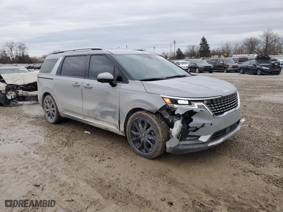 2023 Kia Carnival SX Prestige with VIN KNDNE5H36P6206062, listed as a Copart auction lot 43562195 with 76,089 mi miles and Salvage Title. Bid and sale history available at carsss.com. Image 4.