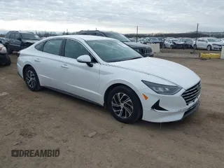2021 Hyundai Sonata Hybrid Blue with VIN KMHL24JJ6MA033392, listed as a IAAI auction lot 41539515 with 43,095 mi miles. Bid and sale history available at carsss.com. Image 1.