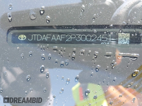 2023 Toyota Crown Platinum with VIN JTDAFAAF2P3002451, listed as a IAAI auction lot 41878370 with Not Provided miles and . Bid and sale history available at DreamBid. Image 9.