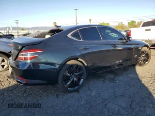 2023 Genesis G70 3.3T with VIN KMTG54TE1PU106881, listed as a Copart auction lot 83988384 with 70,698 mi miles and Salvage Title. Bid and sale history available at DreamBid. Image 3.