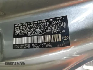 2009 Toyota Yaris с VIN JTDJT903195226011, выставлен на аукционе Copart как лот 60831985 с пробегом 158 960 миль миль и Чистый • Clean title. История ставок и продаж доступна на DreamBid. Изображение 12.