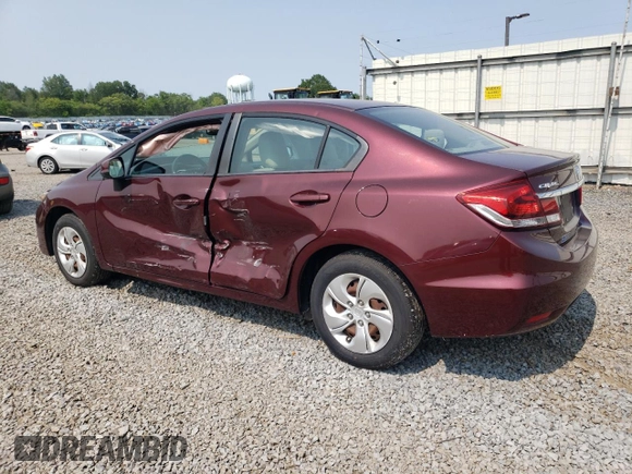 2013 Honda Civic LX z VIN 19XFB2F58DE259822, wystawiony jako Copart lot #59404415 z przebiegiem 65 523 mil mil oraz Szkoda całkowita • Salvage title. Historia ofert i sprzedaży dostępna na DreamBid. Obrazek 2.