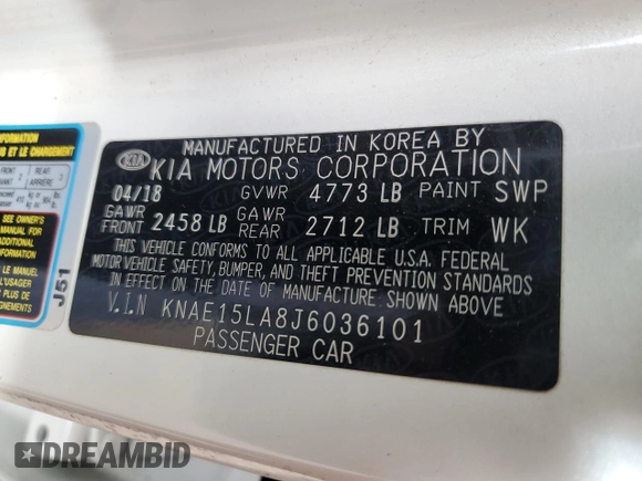 2018 Kia Stinger with VIN KNAE15LA8J6036101, listed as a Copart auction lot 81426844 with 79,504 mi miles and Salvage Title. Bid and sale history available at DreamBid. Image 12.