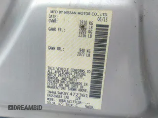 2015 Nissan Altima S with VIN 1N4AL3AP3FC472361, listed as a IAAI auction lot 39890344 with 77,123 mi miles and . Bid and sale history available at DreamBid. Image 9.