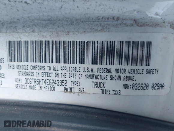 2014 Ram 2500 Tradesman with VIN 3C6TR5HT4EG243352, listed as a IAAI auction lot 41405714 with 232,346 mi miles. Bid and sale history available at carsss.com. Image 9.