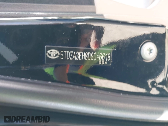 2013 Toyota Highlander with VIN 5TDZA3EH8DS046618, listed as a IAAI auction lot 41223251 with 148,568 mi miles and . Bid and sale history available at DreamBid. Image 9.