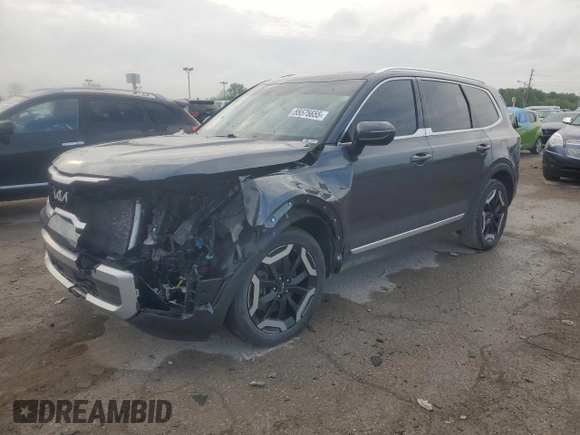 2023 Kia Telluride EX with VIN 5XYP34GC9PG377508, listed as a Copart auction lot 55575655 with 52,047 mi miles and Salvage title. Bid and sale history available at DreamBid. Image 1.