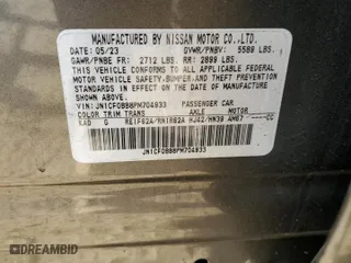2023 Nissan ARIYA ENGAGE with VIN JN1CF0BB8PM704933, listed as a Copart auction lot 72059194 with 9,998 mi miles and Salvage Title. Bid and sale history available at carsss.com. Image 13.