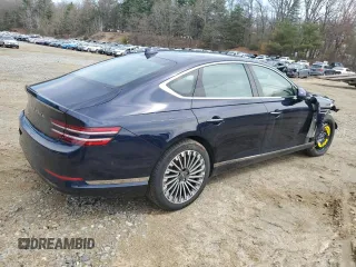 2023 Genesis G80 with VIN KMTGE4S17PU006945, listed as a Copart auction lot 53444715 with 5,402 mi miles and Clean Title. Bid and sale history available at carsss.com. Image 3.